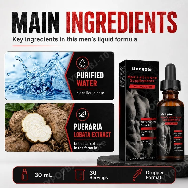 Googeer Men's Supplement Drops | Pueraria Lobata | 30 Servings