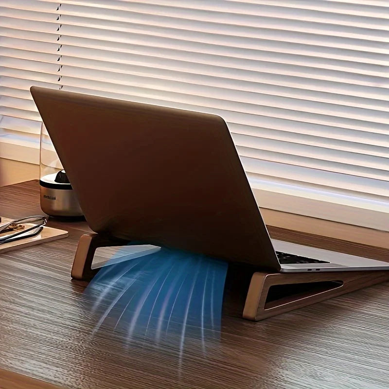 Foldable Wooden Laptop Stand – Ergonomic 12° Cooling Design
