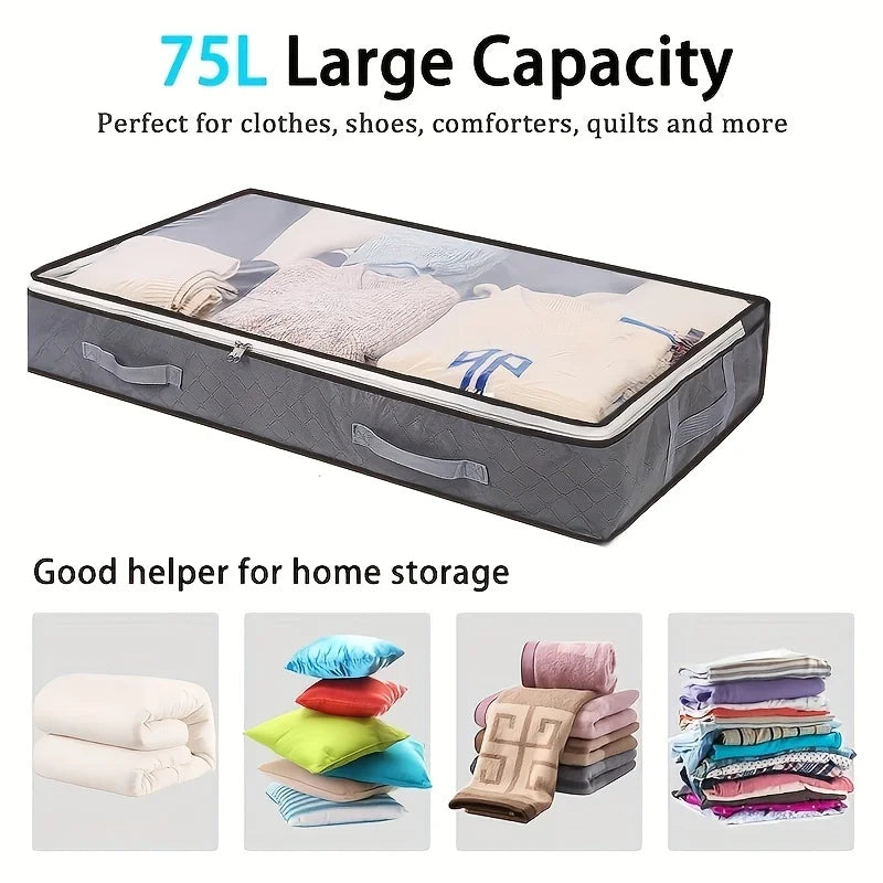 Large Under Bed Storage Bag – Clear Window, Foldable Organizer
