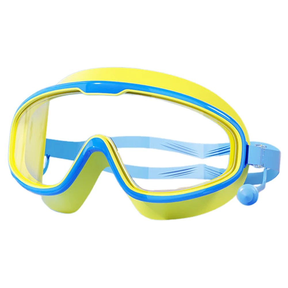 Kids Swim Goggles Anti Fog Swimming Goggles Large Frame HD Swim Glasses UV Protection Swimming Goggles for Diving Snorkeling Peaceful Pleasures Health and Wellness Blue yellow