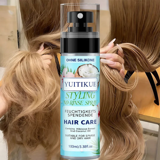 YUITIKUE No-Rinse Styling Hair Spray | With Coconut Oil & Hibiscus Extract | For Dry & Sparse Hair Moisturizing & Styling 100ml Peaceful Pleasures Health and Wellness