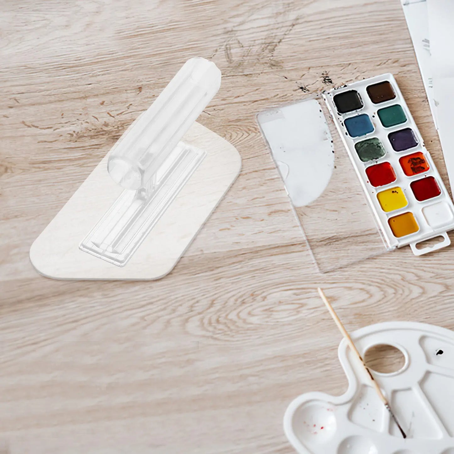 Transparent Polygonal Artistic Plastering Trowel for Wall Ceiling Textures Patterns Smooth Finishing Lightweight Portable Easy Peaceful Pleasures Health and Wellness