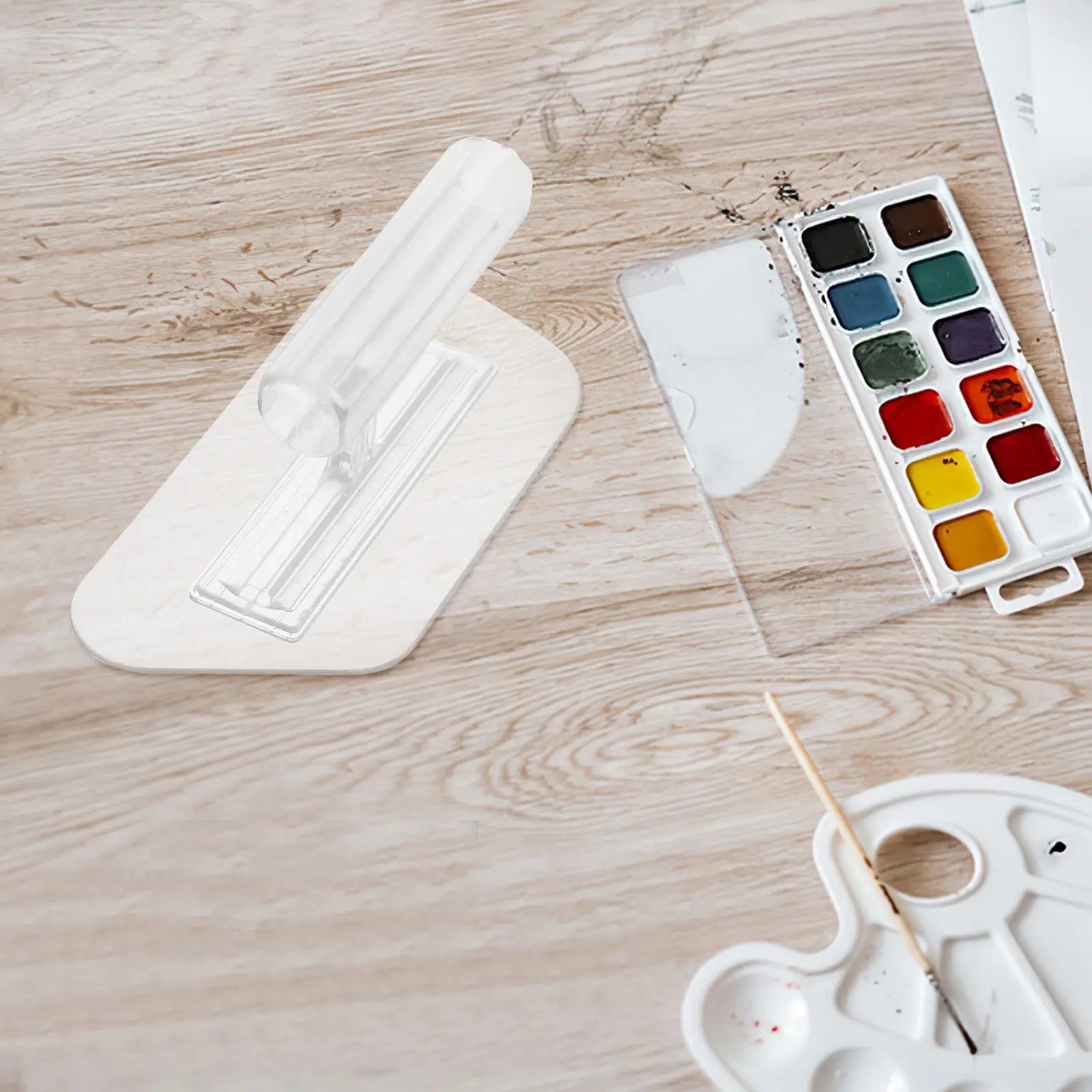 Transparent Polygonal Artistic Plastering Trowel for Wall Ceiling Textures Patterns Smooth Finishing Lightweight Portable Easy Peaceful Pleasures Health and Wellness