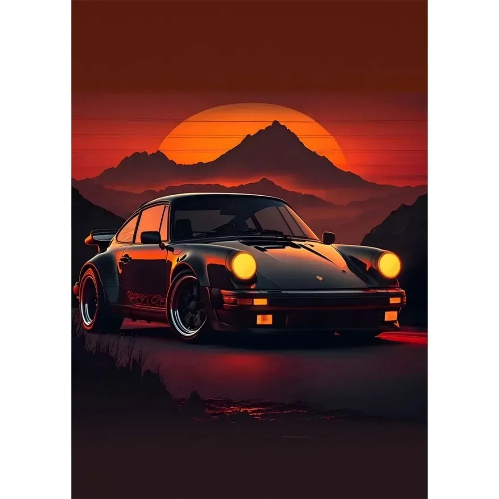 Nordic Supercar Canvas Wall Art | Racing Poster for Garage & Home Canvas Wall Art Peaceful Pleasures Health and Wellness