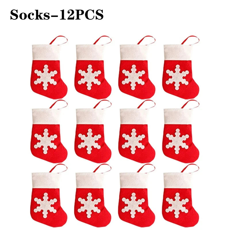 Christmas Stocking Tableware Holders 12–60pcs | Xmas Decor
