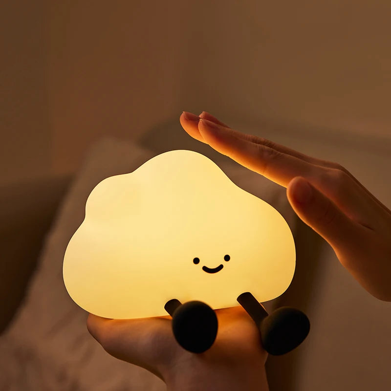 Cute Panda Silicone Patting Lamp Rechargeable Timing LED Night Light For Bedroom Bedside Room Decoration Kids Boys Birthday Gift Peaceful Pleasures Health and Wellness Cloud Light