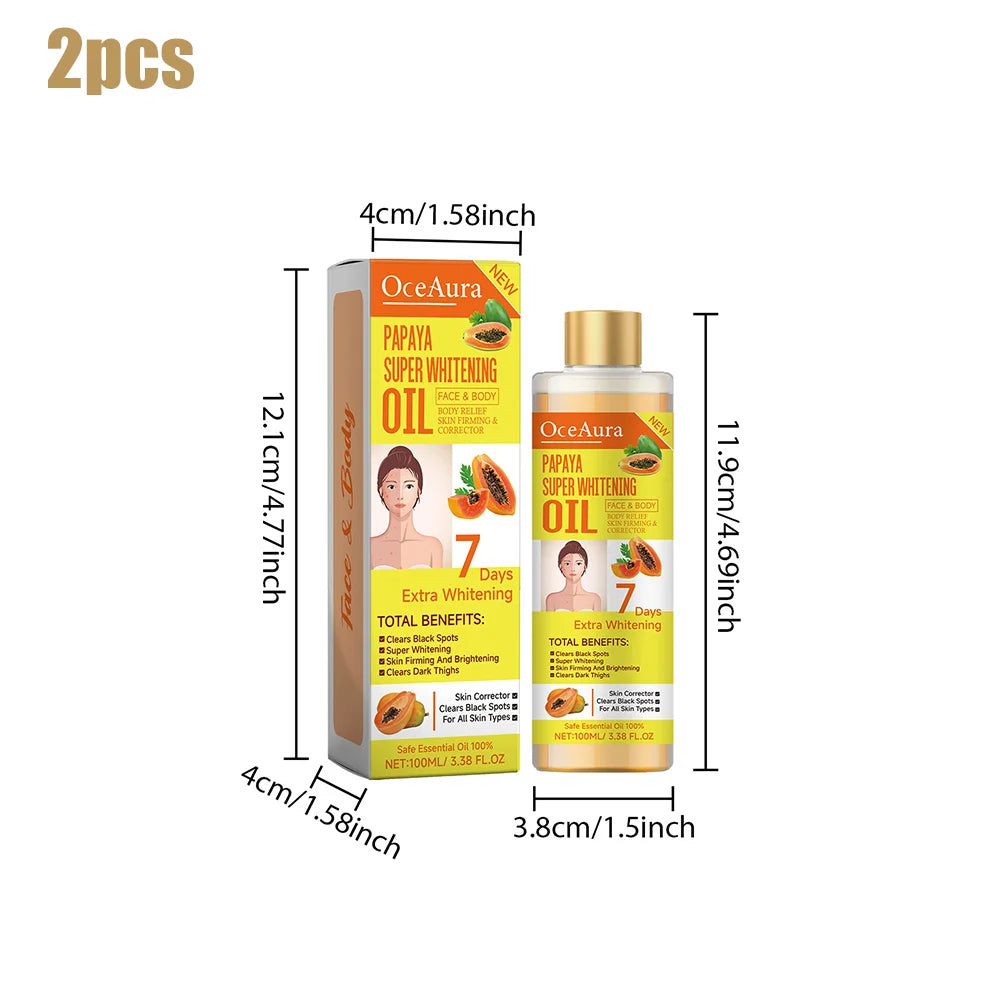 OCEAURA Papaya Whitening Face & Body Oil 3.38 oz | Moisturizer