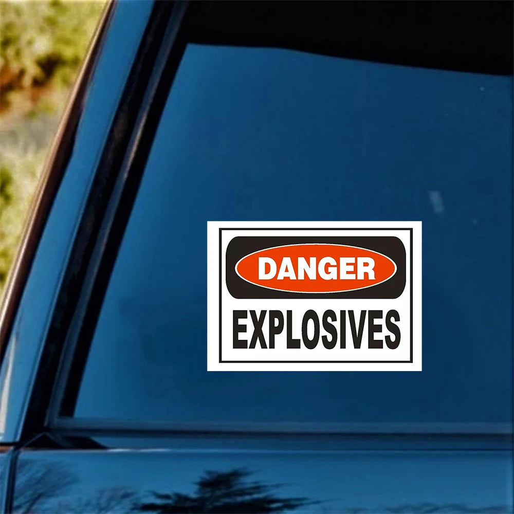 Danger Explosives Safety Car Sticker Peaceful Pleasures Health and Wellness