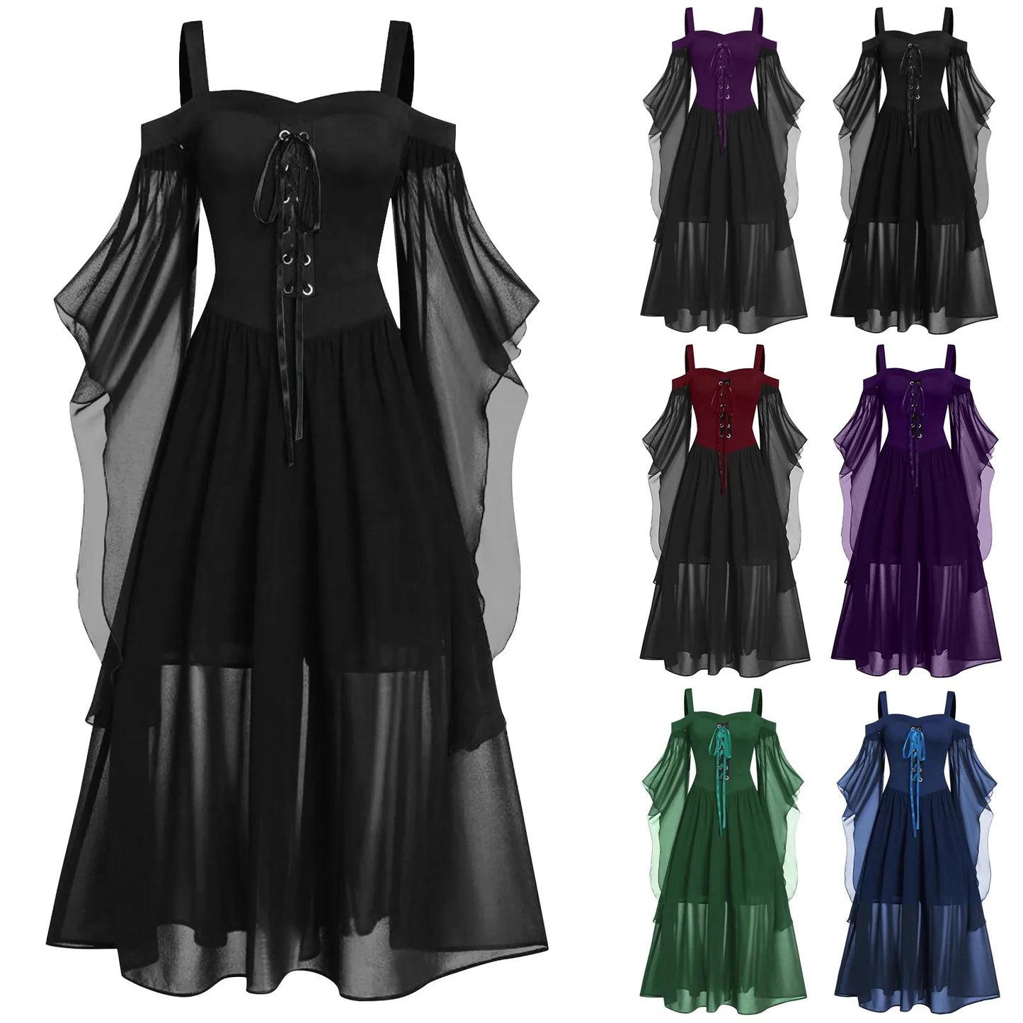 Women's Medieval Witch Gothic Dress | Plus Size Halloween Costume