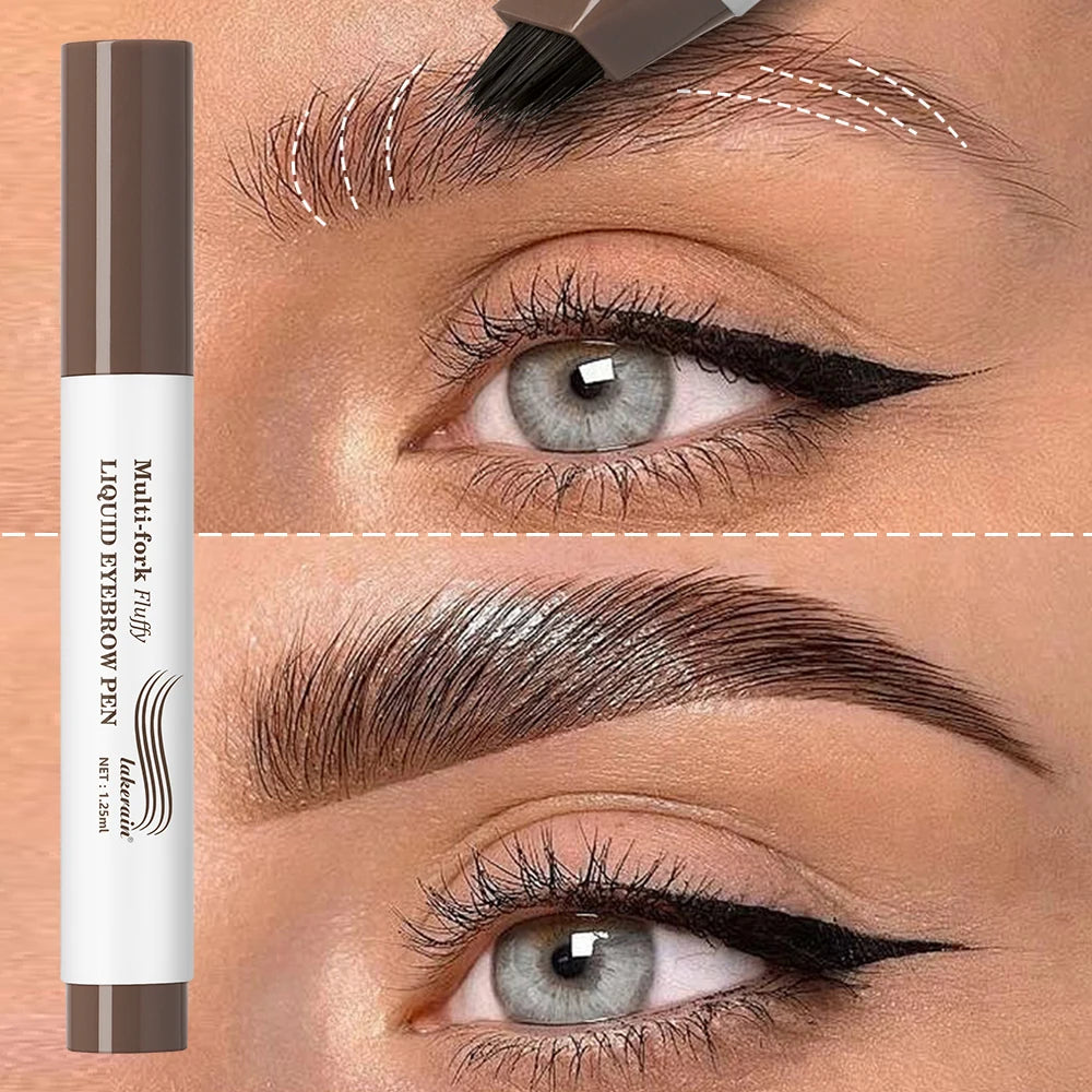 Long Lasting 4D Eyebrow Pen Multi Forks Liquid Pen Tip Fine Sketch Liquid Tattoo Brow Waterproof Precise Makeup Peaceful Pleasures Health and Wellness