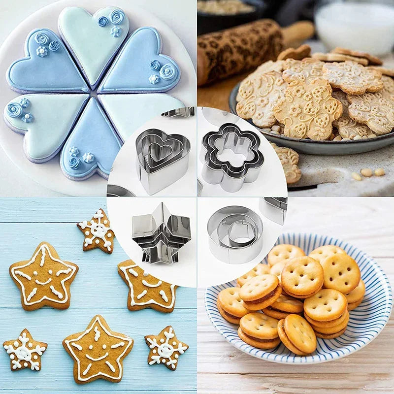 30-Pc Mini Stainless Steel Cookie Cutters Set – 10 Shapes
