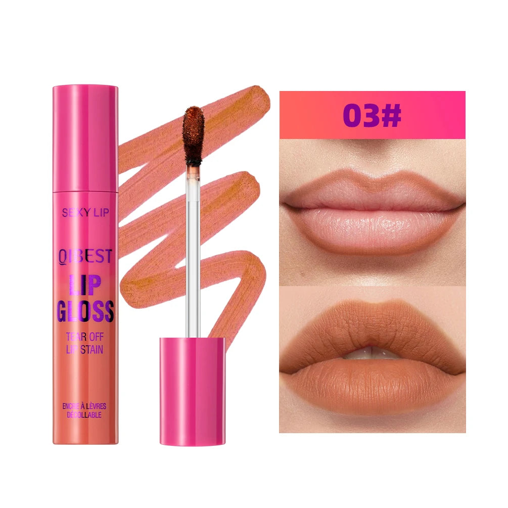 QIBEST Peel Off Red Lip gloss Lip Outline Contour Tattoo Lip Stain Lasting Transfer Resistant Tear Off Peel Off Lipstick Makeup Peaceful Pleasures Health and Wellness 03