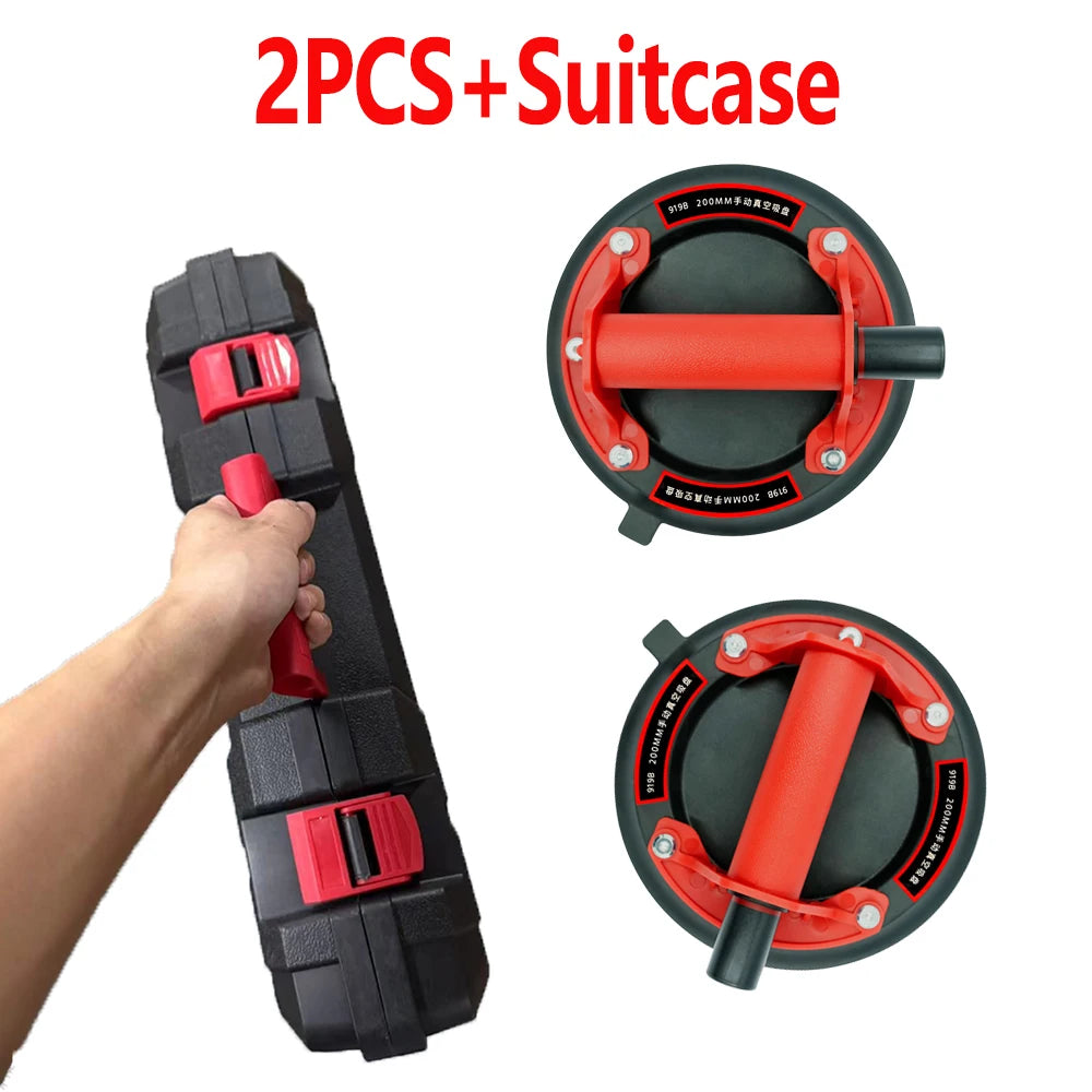 Heavy Duty 8" Vacuum Suction Cup Hand Air Pump Thickened Rubber for Glass Marble Tile Handling Peaceful Pleasures Health and Wellness Red
