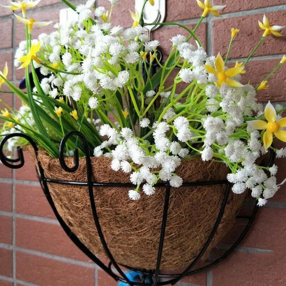 Coconut Palm Iron Hanging Basket Flower Pot | Garden Wall Decor