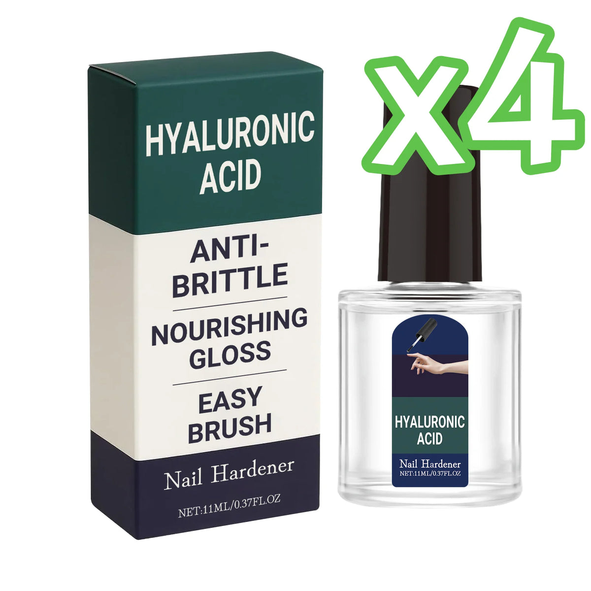 Plant-Based Nail Hardener Repair Nails Gloss Help Enhance Growth Nails Strengthener Protect Hand Foot Thin Nail Treatment Drops Peaceful Pleasures Health and Wellness 11ml Boxed x 4pcs