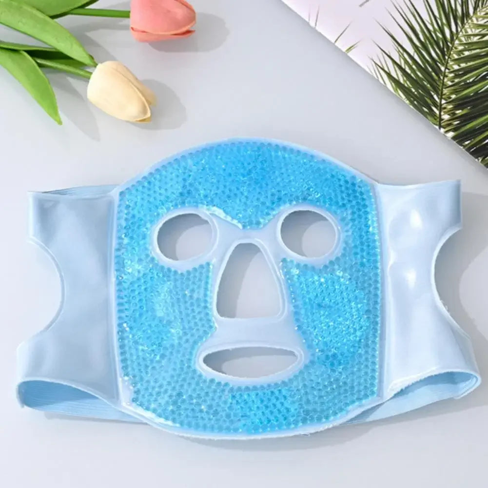 Ice Cold and Hot Heat Full Face Eye Mask New SPA Gel Beads Compress For Dark Circles Puffiness For Women Man Skin Care Tools Peaceful Pleasures Health and Wellness