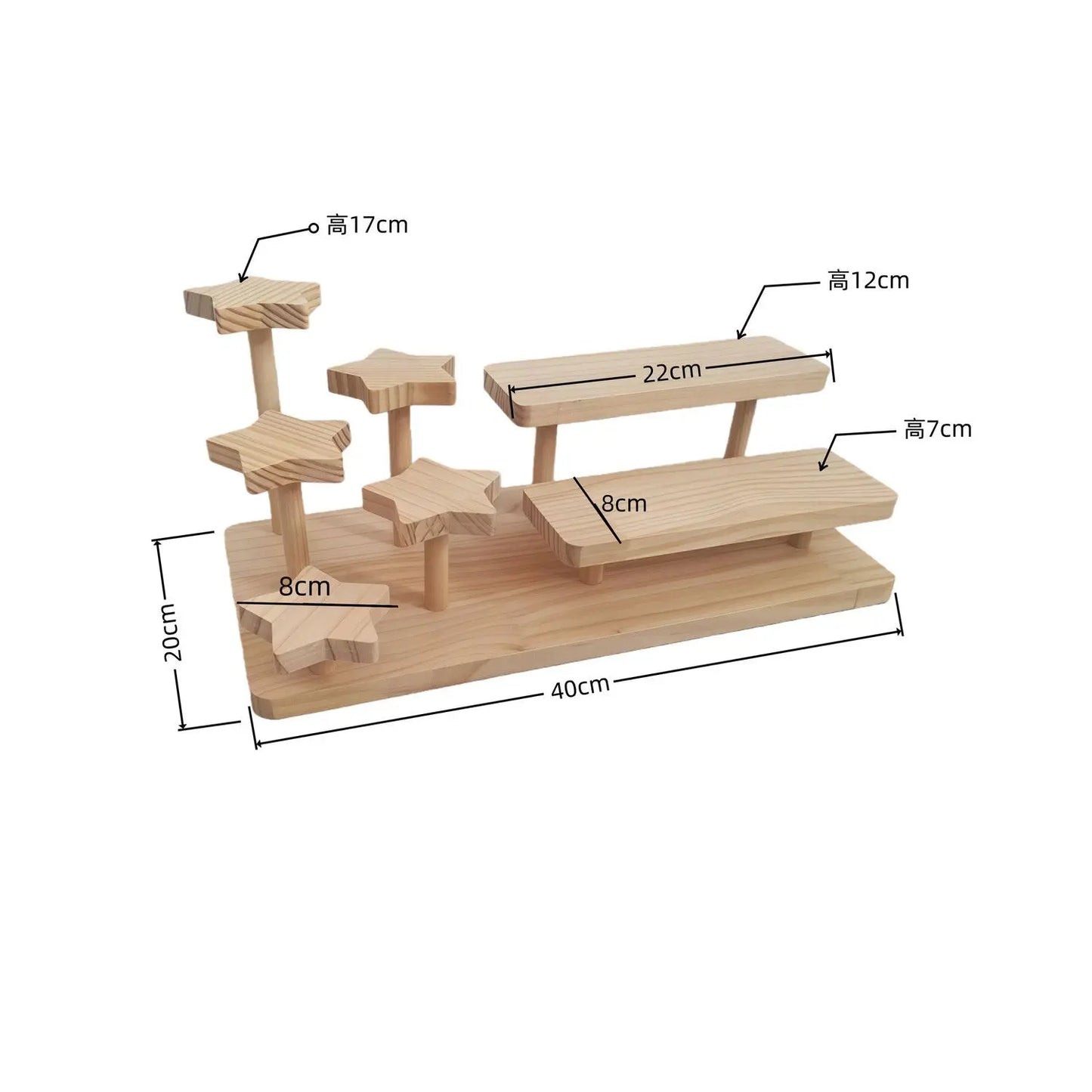Wooden Display Stand – Jewelry, Succulents, Pastry & More