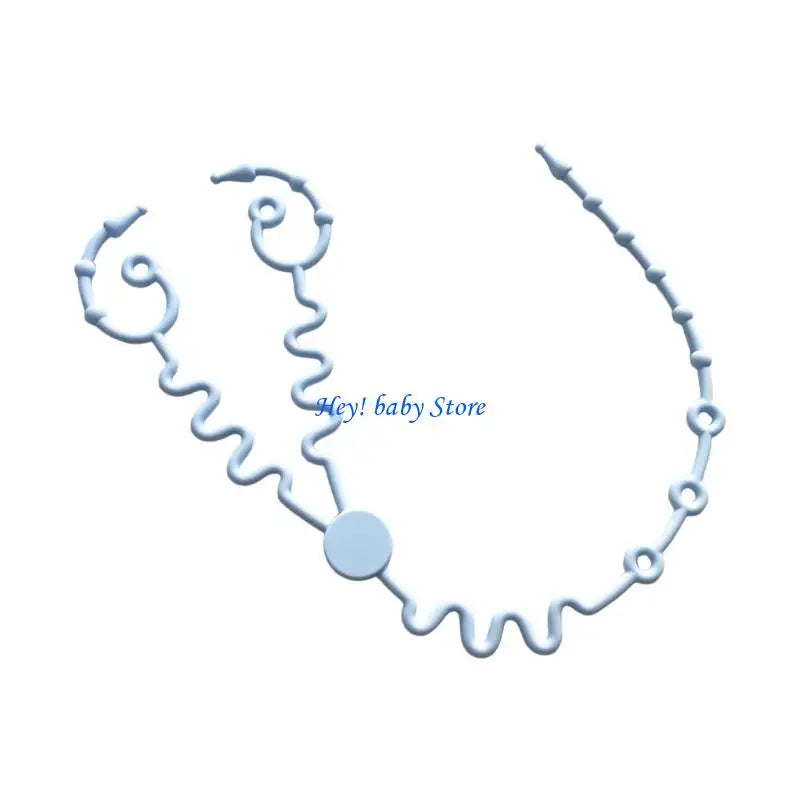 2-in-1 Silicone Pacifier Chain Strap & Teether Link Anti-Lost Pacifier Clip Strap Peaceful Pleasures Health and Wellness Light Blue China Mainland