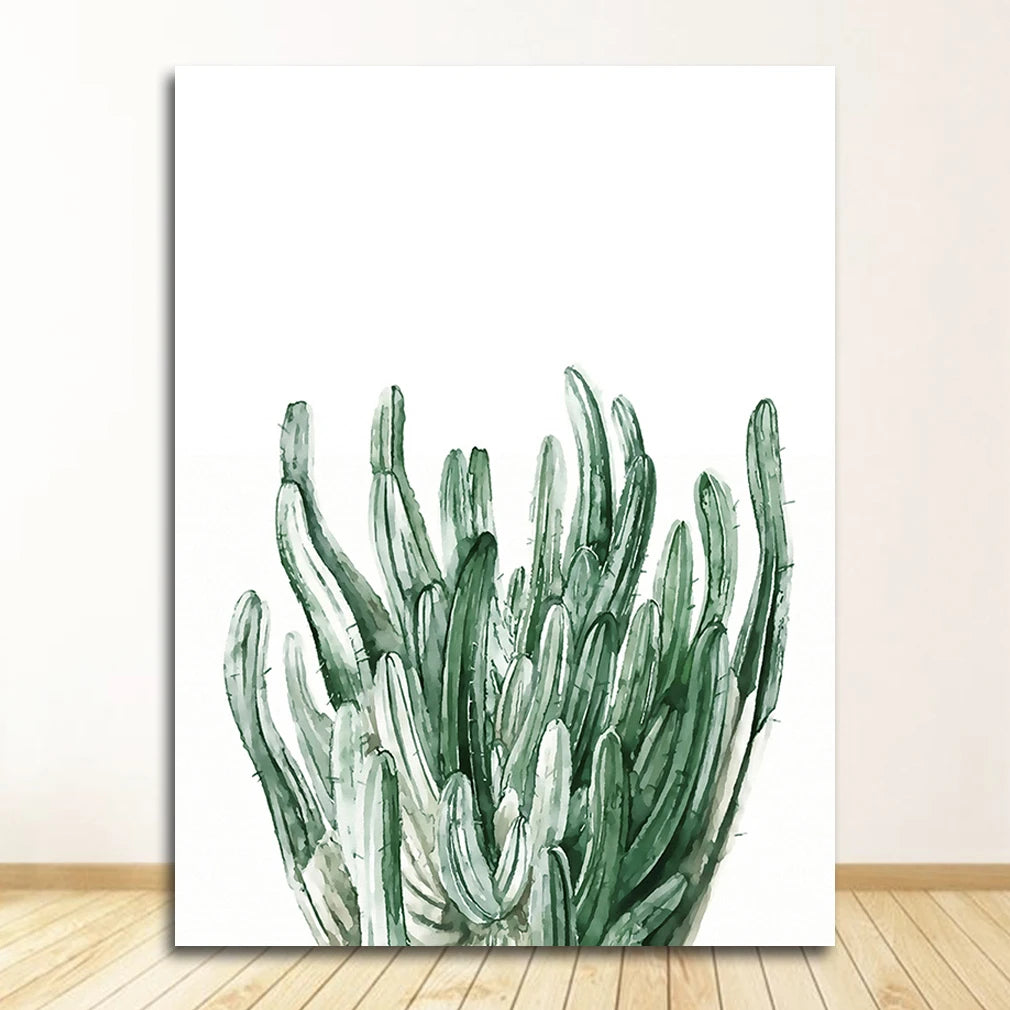 Wall Art Paintings for Living Room Home Decor Scandinavian Style Tropical Plants Poster Green Leaves Decorative Picture Modern Peaceful Pleasures Health and Wellness