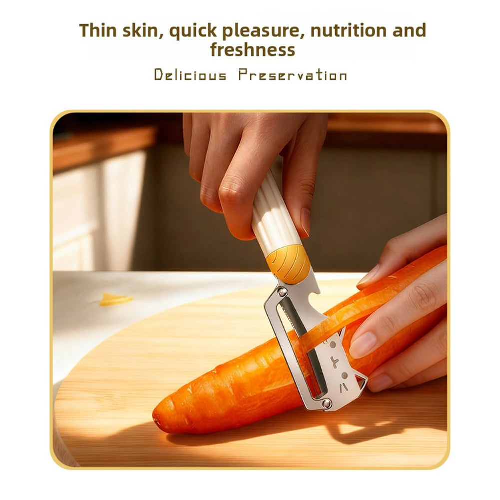 Stainless Steel Vegetable Peeler,Multi-Function Fruit Scraper Tool,Dual-Function Design For Peeling And Julienning Kitchen Tools Peaceful Pleasures Health and Wellness