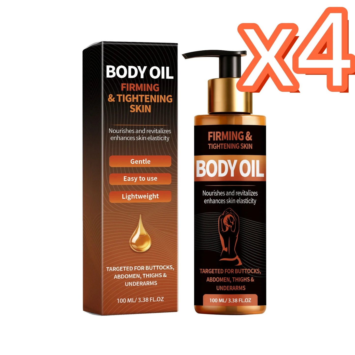 Jojoba Seed Body Firming Oil Lift Firm Skin Smooth Dry Lines Moisturize Improve Elasticity Tighten Loose Skin Body Tighten Oil Peaceful Pleasures Health and Wellness 100ml Boxed x4