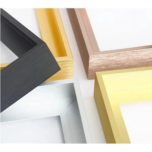 Aluminum Alloy Canvas Oil Painting Frame, Metal Material, Narrow Edge Modern Popular, 5cm Thick, Mural Art Frame Peaceful Pleasures Health and Wellness 100x100cm Dark walnut color