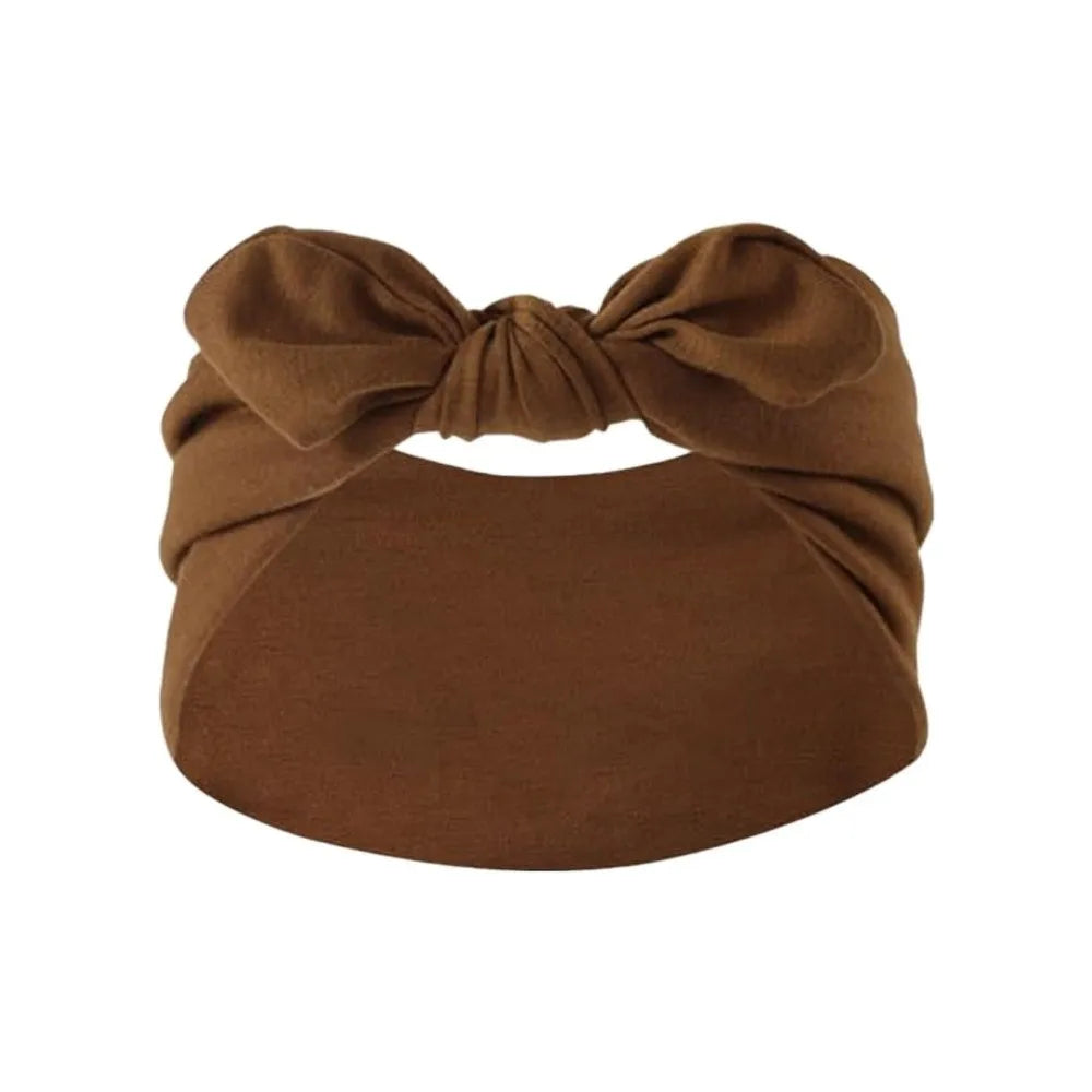 Wide Bohemian Knotted Bunny Ear Headband – Non-Slip Workout