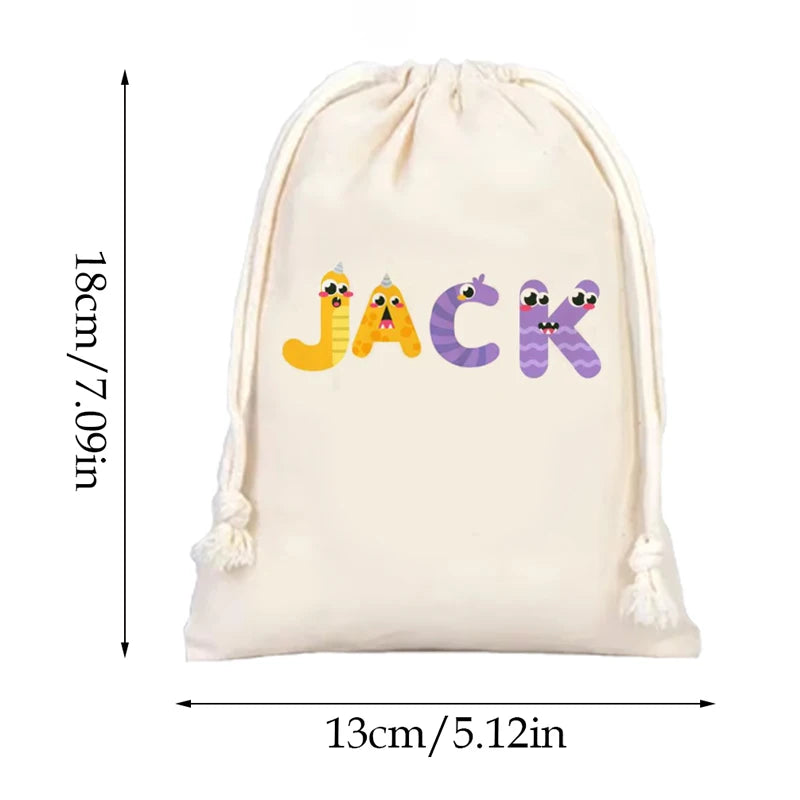5-Pack Personalized Kids Drawstring Gift Bags | Party Favors