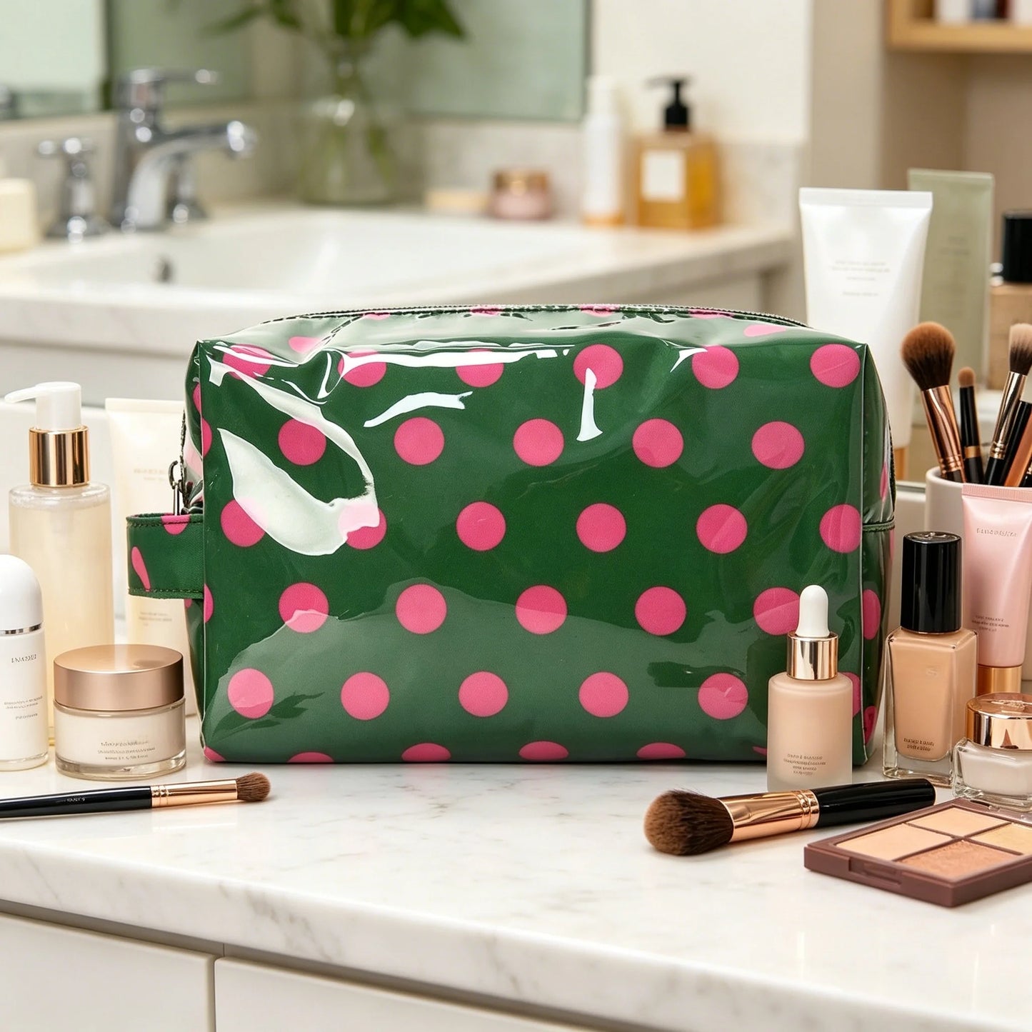 Women's Makeup Bag – Zipper Cosmetic Organizer, Water-Resistant