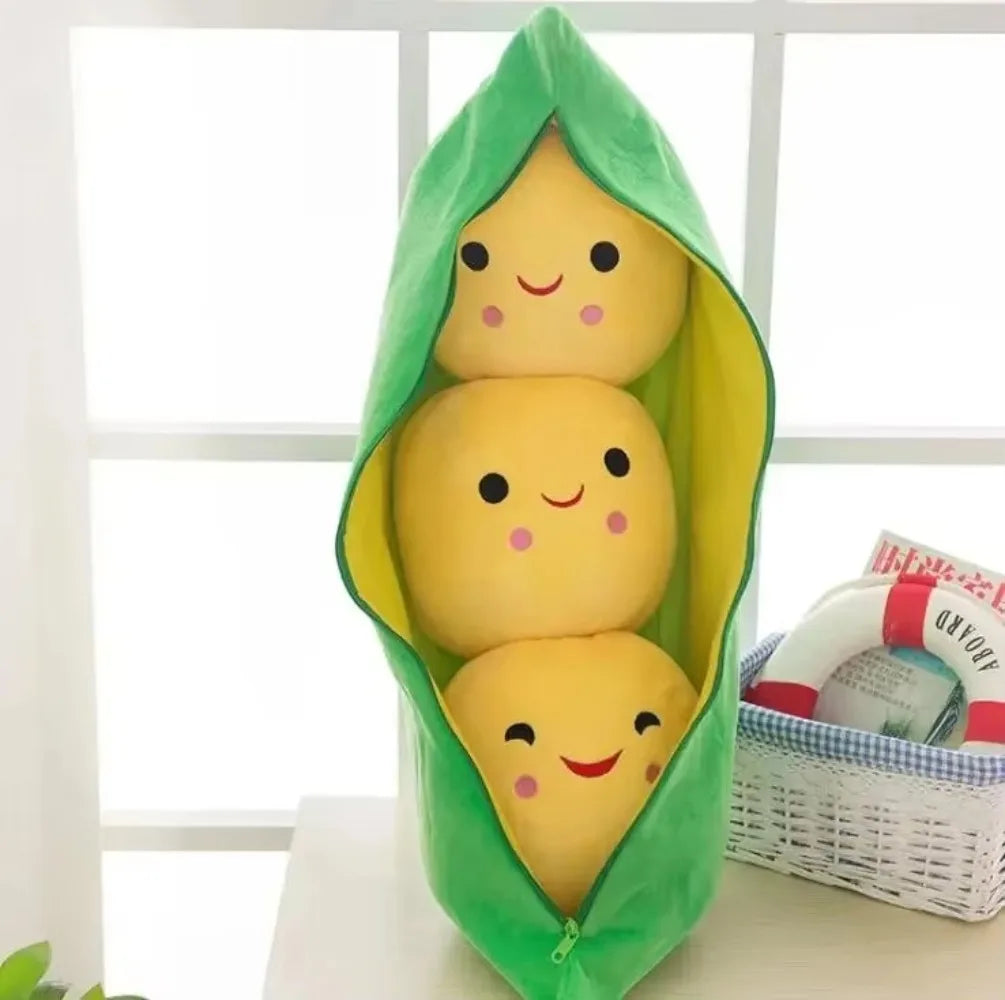 25CM Kawaii Pea Pod Plush Stuffed Toy – Kids Pillow Doll Gift