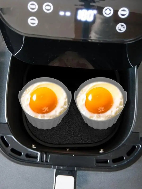 Silicone Air Fryer Egg Poacher 3 PCS Reusable Egg Poaching Cups Silicone Egg Cooker Baking Supplies For Air Fryer Ovens Peaceful Pleasures Health and Wellness