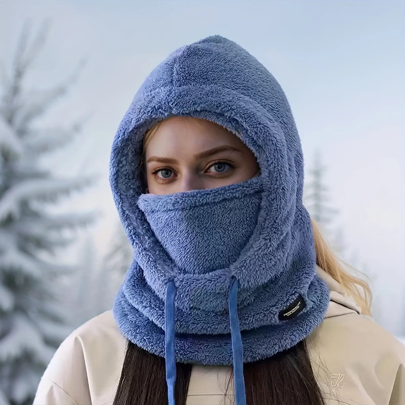 Windproof Ski Hooded Neck Warmer Windproof Outdoor Cold Weather Neck Warmer for Cycling Enthusiasts Gifts Peaceful Pleasures Health and Wellness