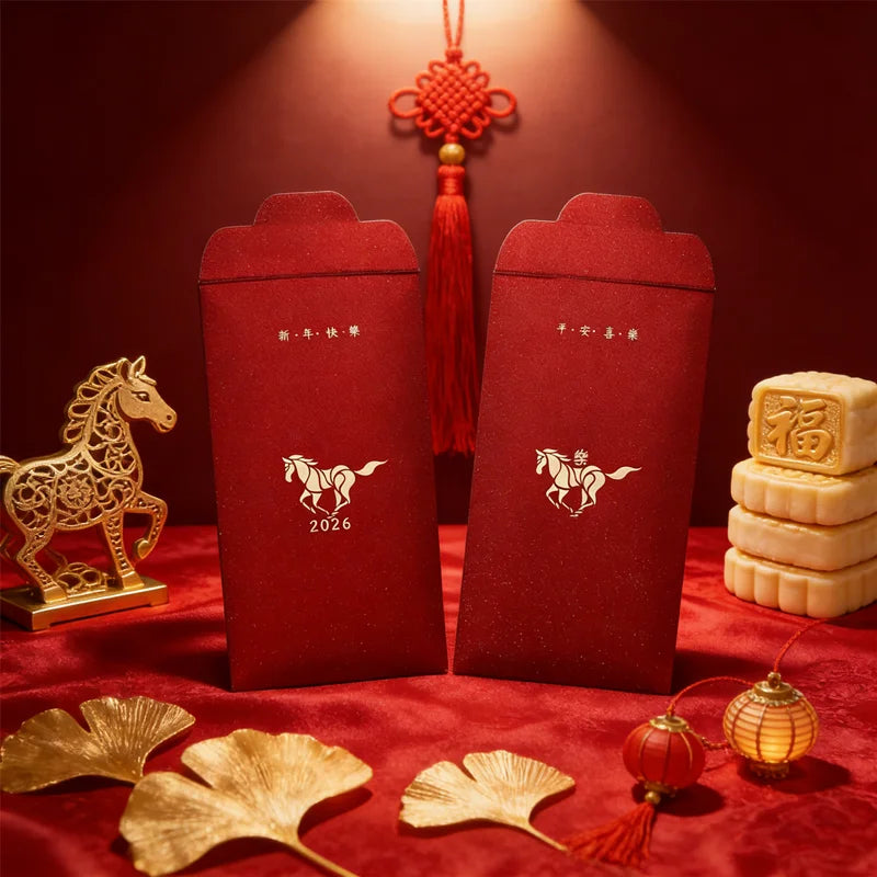 2026 Year of the Horse Red Envelopes 6pcs | Lucky Hong Bao