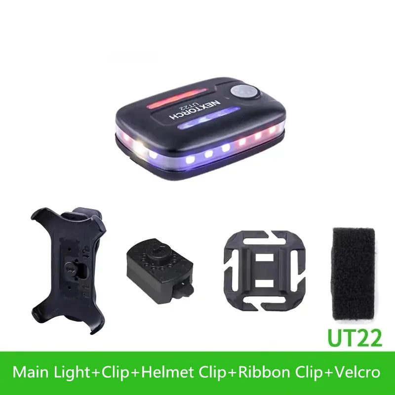 LED Shoulder Warning Light | Gravity Sensor Red Blue Flash Lamp