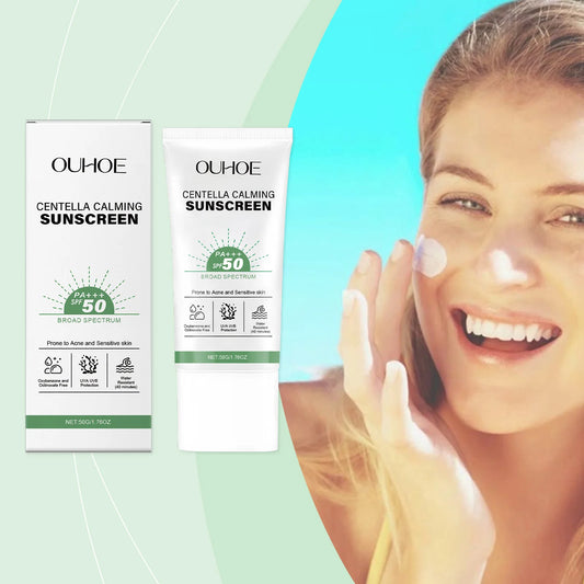 Ouhoe SPF 50 Centella Facial Sunscreen – Waterproof UV 50g Facial Sunscreen Peaceful Pleasures Health and Wellness Default Title