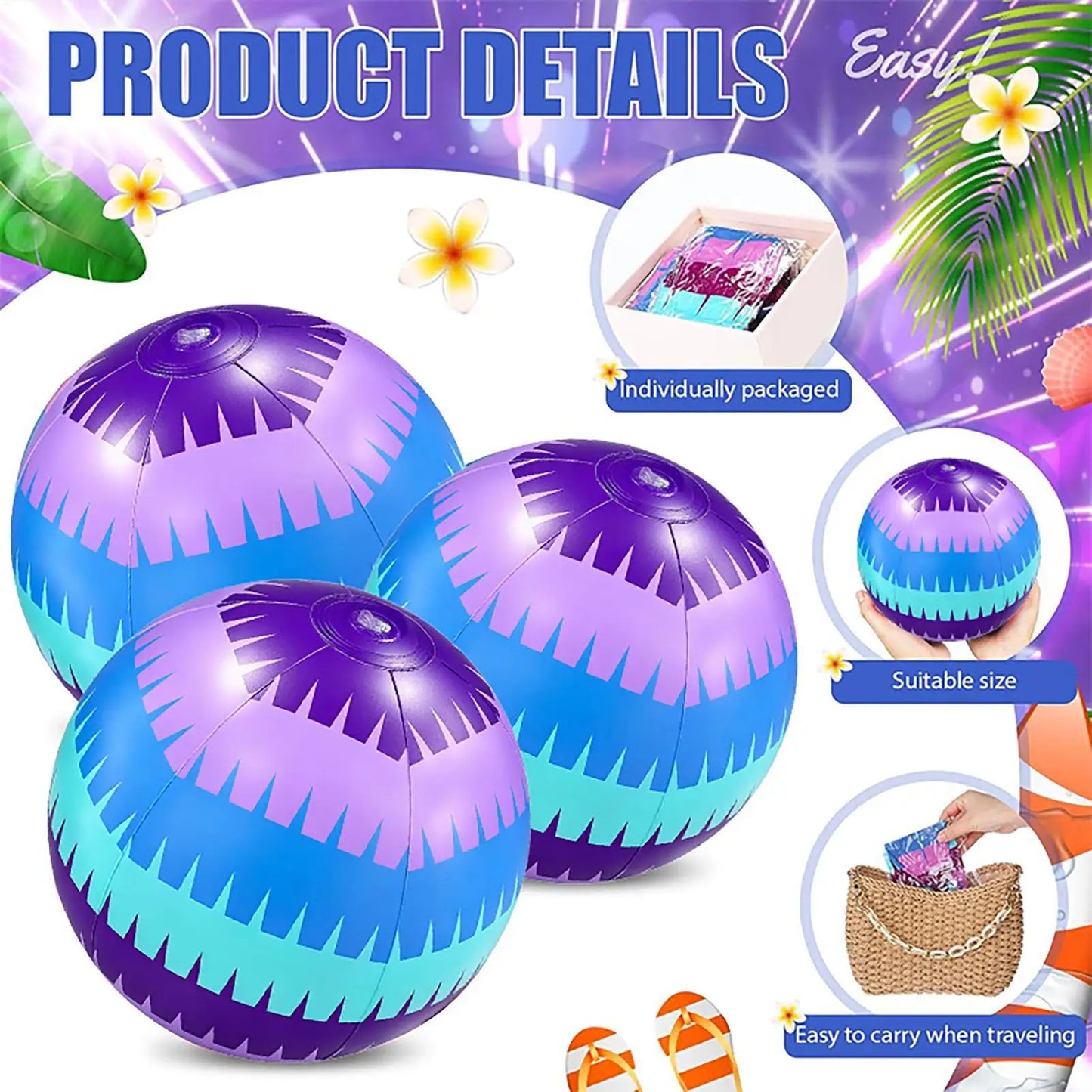 Beach Balls Inflatable Outdoor Pool Party Toy for Kids Boys Girls Teens Young Adults Backyard Beach Party Vacation Travel ﻿ Peaceful Pleasures Health and Wellness