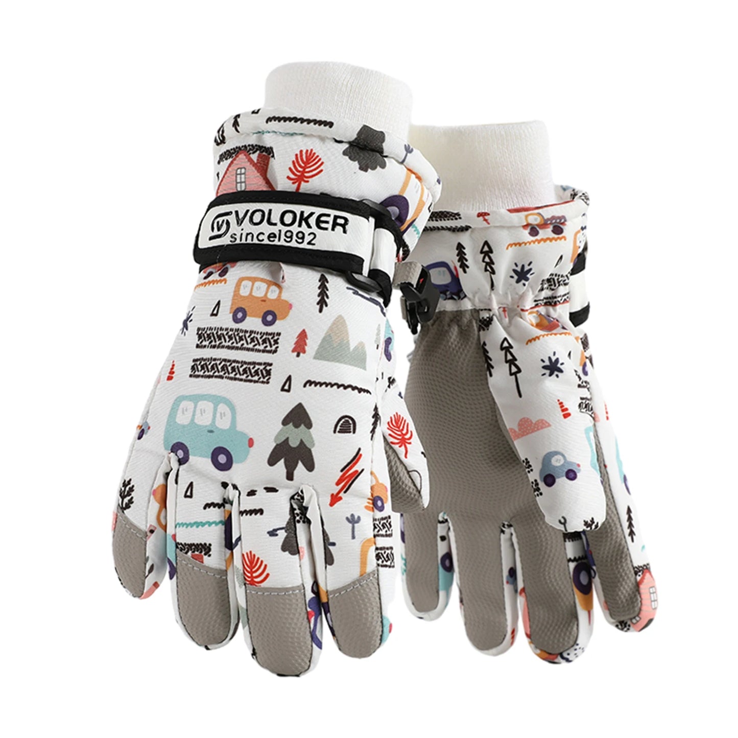 Kids Winter Ski Gloves Thermal Fleece Lined Lightweight Warmth Boys Girls Full Palm Non Slip Gloves for Outdoor Skiing Running Peaceful Pleasures Health and Wellness Car S