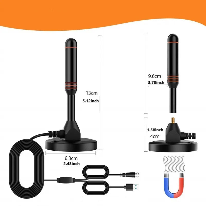 Digital TV Antenna with Amplifier – Indoor, Outdoor & Vehicle