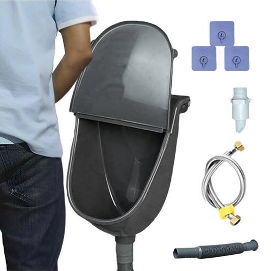 Wall Urinal Urine Separator PP Wall Mounted Toilet Odorless Urine Separator with Lid for Home Motorhome Boy Men Dorm Garden Peaceful Pleasures Health and Wellness