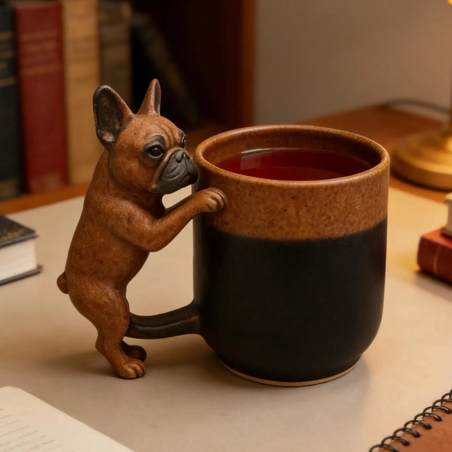 3D Dog Shaped Beverage Mug Tea Mug Desktop Beverage Cup for Home Office Living Room Cafe Dining Room Bedroom Coffee Tea Milk Peaceful Pleasures Health and Wellness