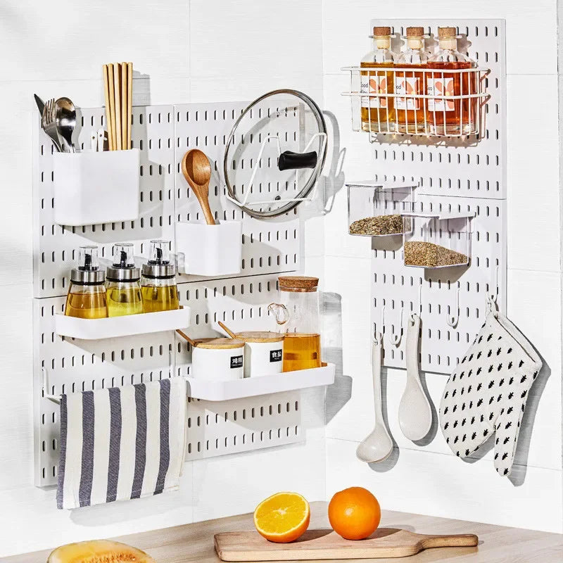 Home Pegboard Wall Hole Board Panels Decor Organizer Holder Mounting Display DIY Tool Storage Rack Bathroom Kitchen Hang Board Peaceful Pleasures Health and Wellness