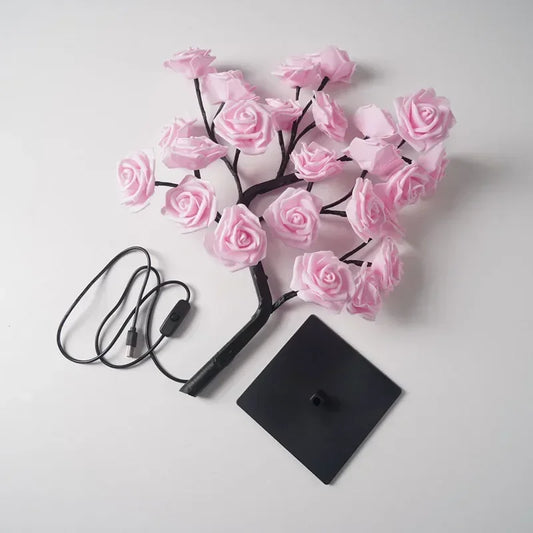 LED Rose Flower Tree USB Night Light | Bedroom & Party Décor LED Decorative Lamp Peaceful Pleasures Health and Wellness