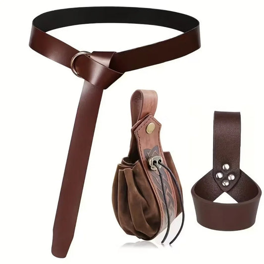 UYEE Vintage Viking Warrior Medieval Knight Belt Scabbard Halloween Peaceful Pleasures Health and Wellness StyleG 3PCS