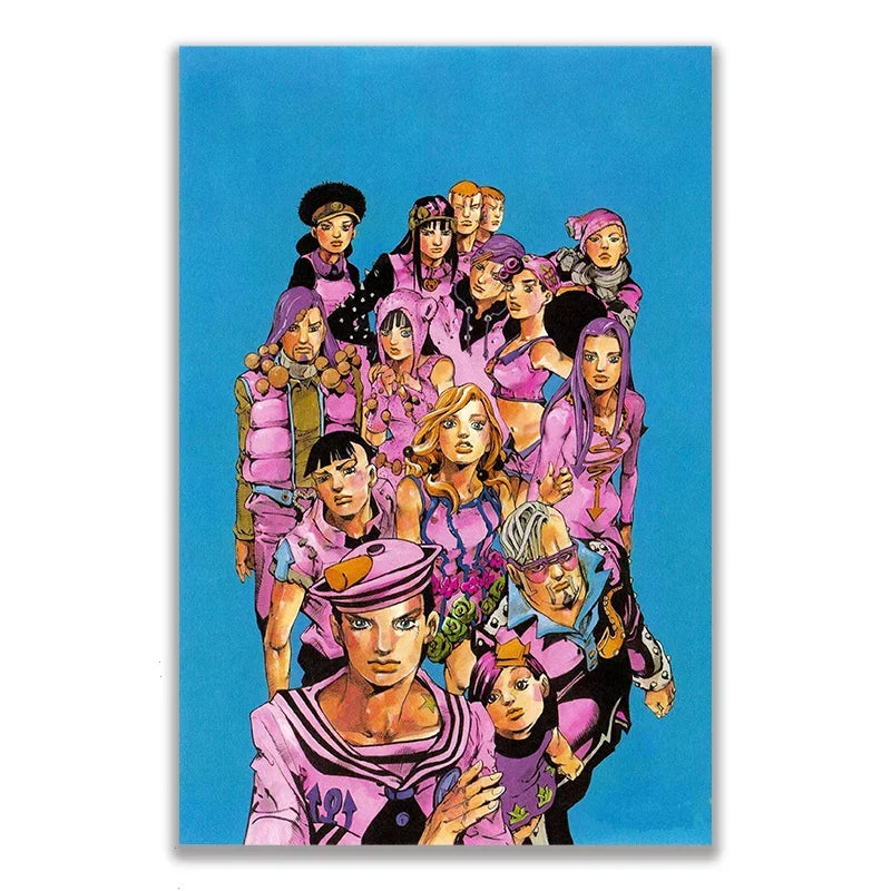 JoJo's Bizarre Adventure Retro Canvas Wall Art Anime Poster