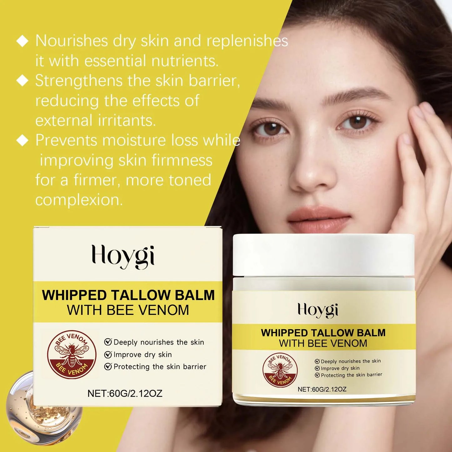 Whipped Tallow & Bee Venom Face Cream – Firming Moisturizer