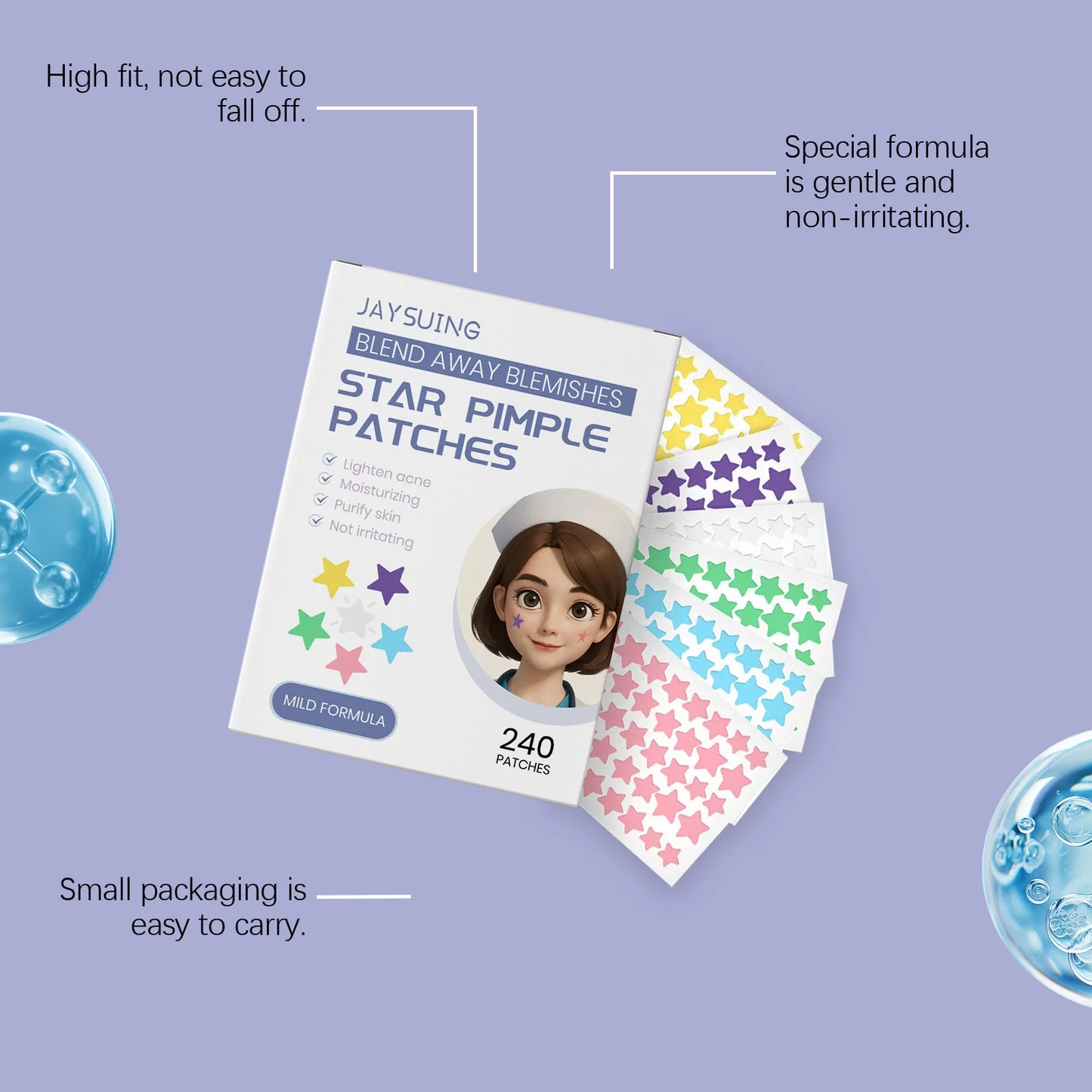 240pcs Salicylic Acid Acne Patches | Hydrocolloid Spot Dots