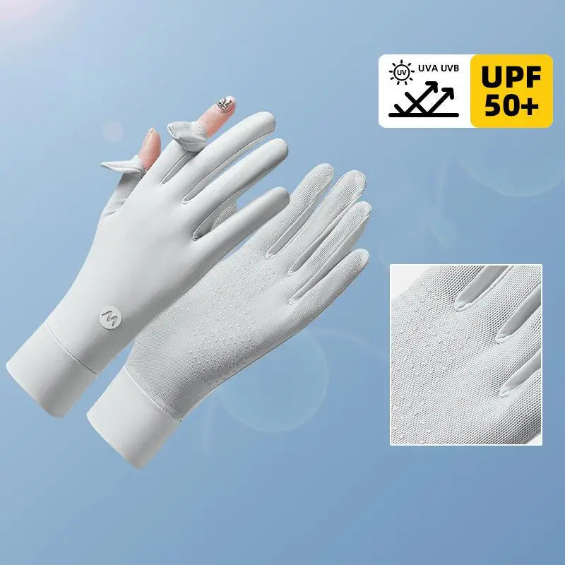 Women's Ice Silk UV Sun Protection Gloves | Lightweight Summer