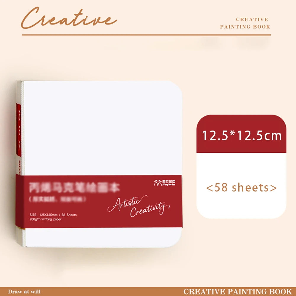 58 Sheets Thickened Drawing Book Watercolor Blank Portable Acrylic