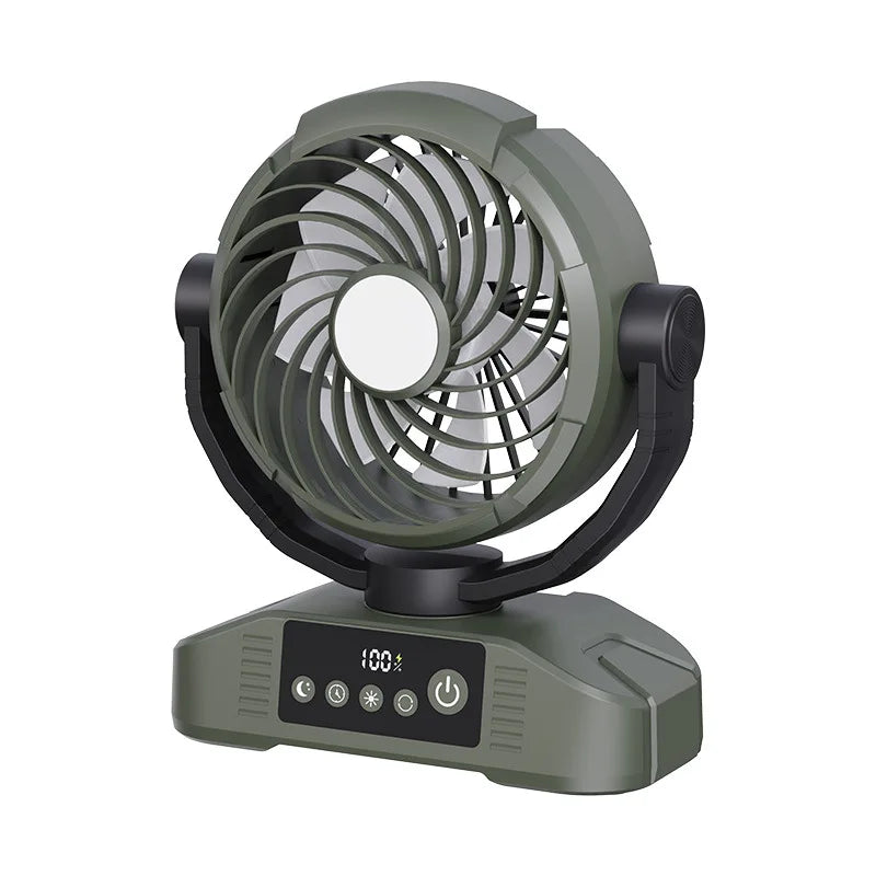 Portable USB Desktop Fan – Digital Display, Remote & LED Light