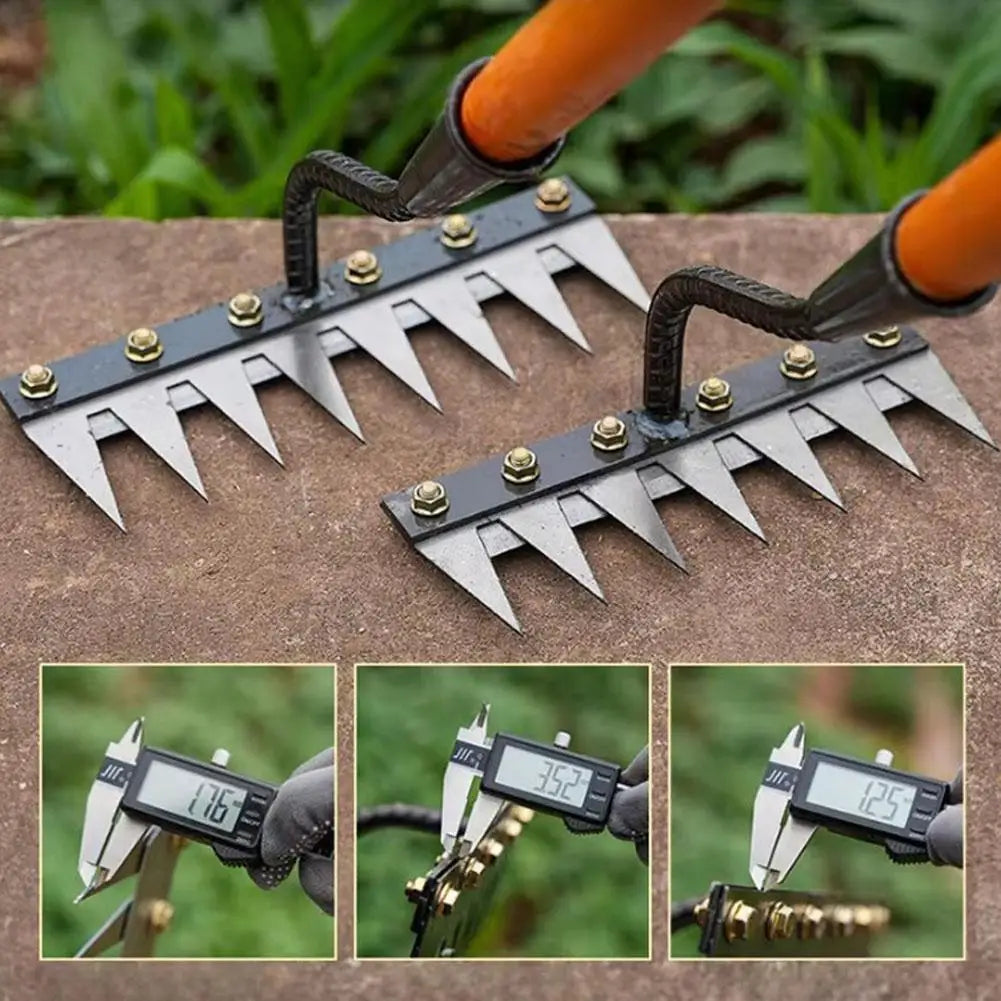 5/6/7/8 Teeth Iron Gardening Hoe Weeding Rake Tool Peaceful Pleasures Health and Wellness
